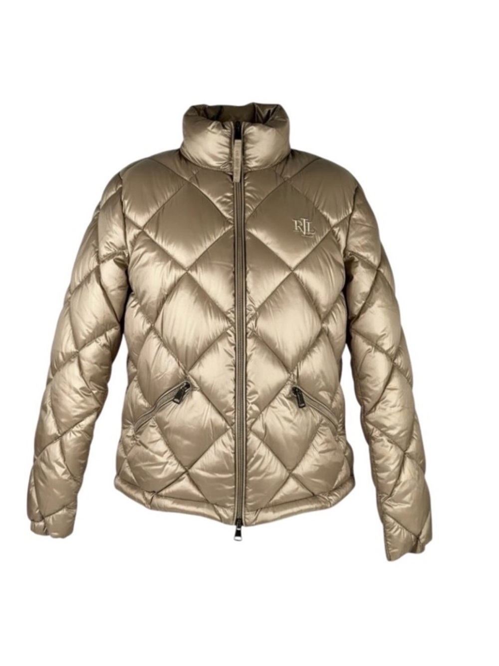 Ralph Lauren Champagne Quilted Diamond Puffer Jacket